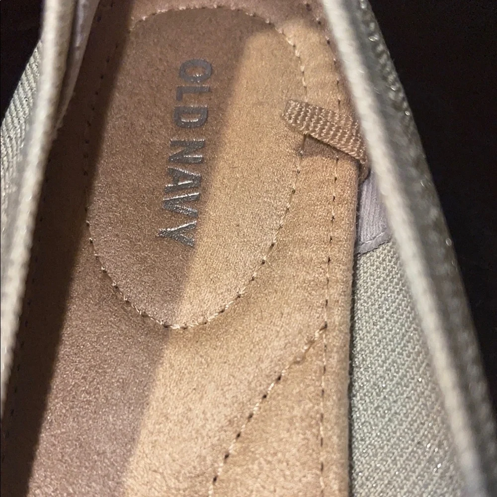Old Navy Cream Loafers with Textured Fabric and Rounded‎ Toe